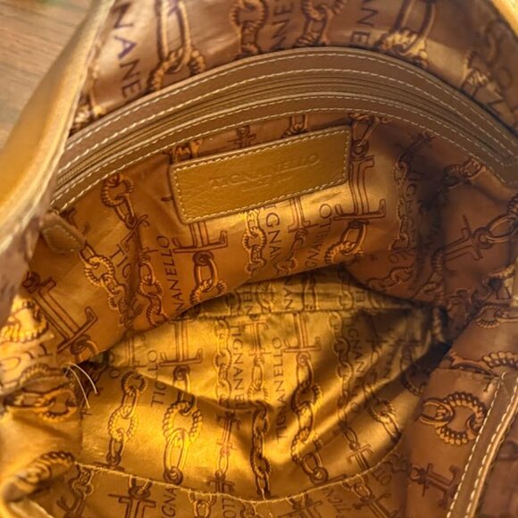 Tiganaello Pebble Leather bag with adjustable strap shoulder or crossbody Cognac - Picture 10 of 16